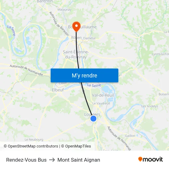Rendez-Vous Bus to Mont Saint Aignan map
