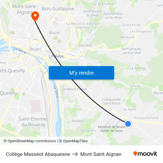 Collège Masséot Abaquesne to Mont Saint Aignan map