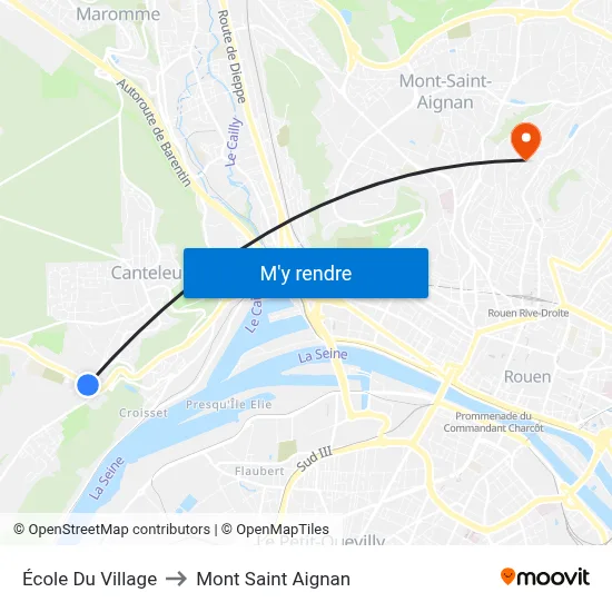 École Du Village to Mont Saint Aignan map