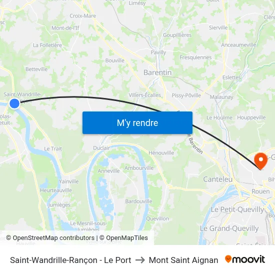 Saint-Wandrille-Rançon - Le Port to Mont Saint Aignan map