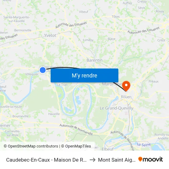 Caudebec-En-Caux - Maison De Retraite to Mont Saint Aignan map