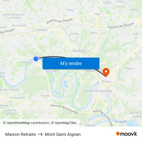 Maison Retraite to Mont Saint Aignan map