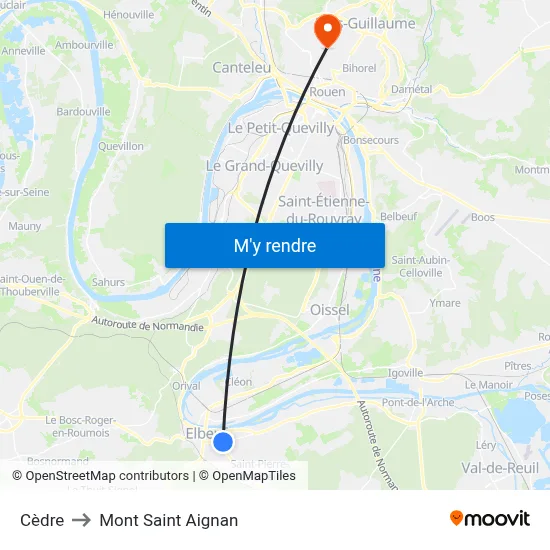Cèdre to Mont Saint Aignan map