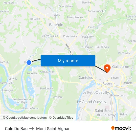 Cale Du Bac to Mont Saint Aignan map