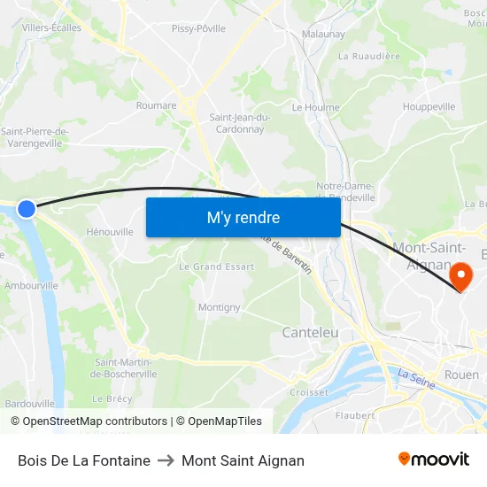 Bois De La Fontaine to Mont Saint Aignan map
