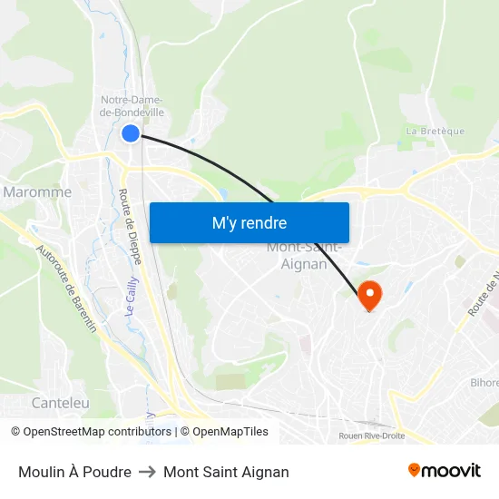 Moulin À Poudre to Mont Saint Aignan map