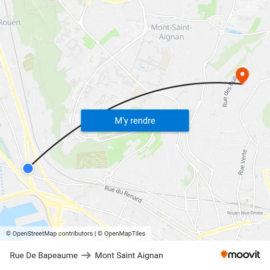 Rue De Bapeaume to Mont Saint Aignan map