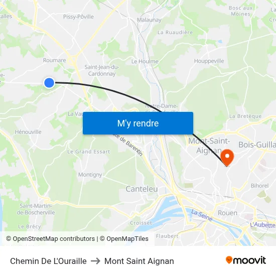 Chemin De L'Ouraille to Mont Saint Aignan map