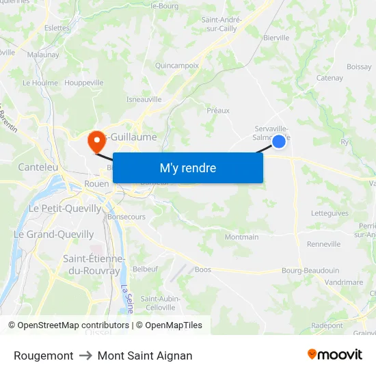 Rougemont to Mont Saint Aignan map