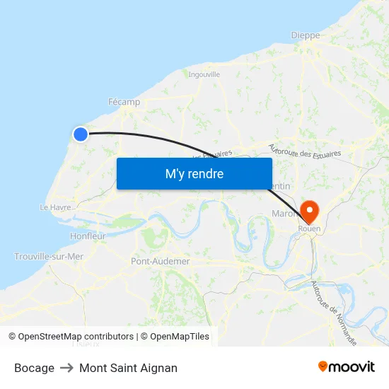 Bocage to Mont Saint Aignan map