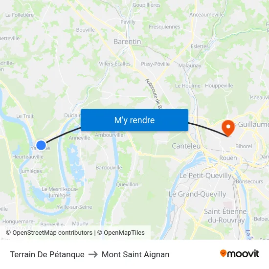 Terrain De Pétanque to Mont Saint Aignan map