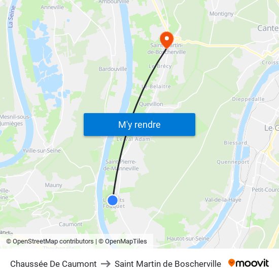 Chaussée De Caumont to Saint Martin de Boscherville map