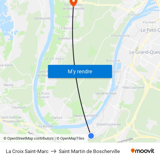 La Croix Saint-Marc to Saint Martin de Boscherville map