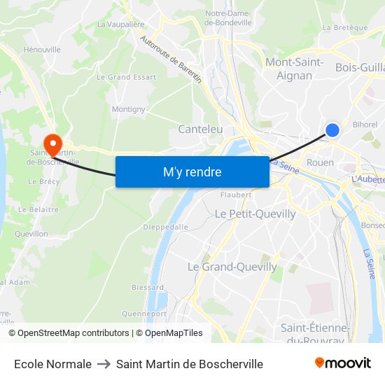 Ecole Normale to Saint Martin de Boscherville map