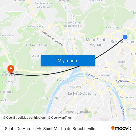 Sente Du Hamel to Saint Martin de Boscherville map