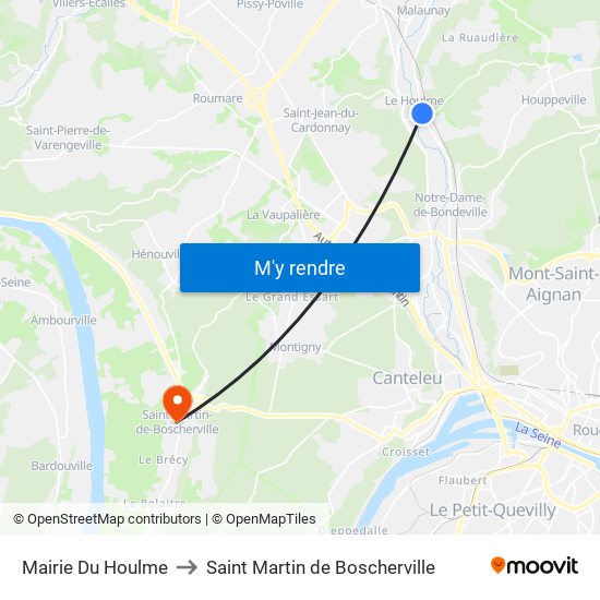 Mairie Du Houlme to Saint Martin de Boscherville map