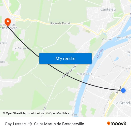Gay-Lussac to Saint Martin de Boscherville map