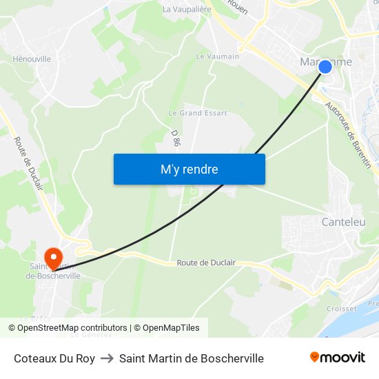 Coteaux Du Roy to Saint Martin de Boscherville map