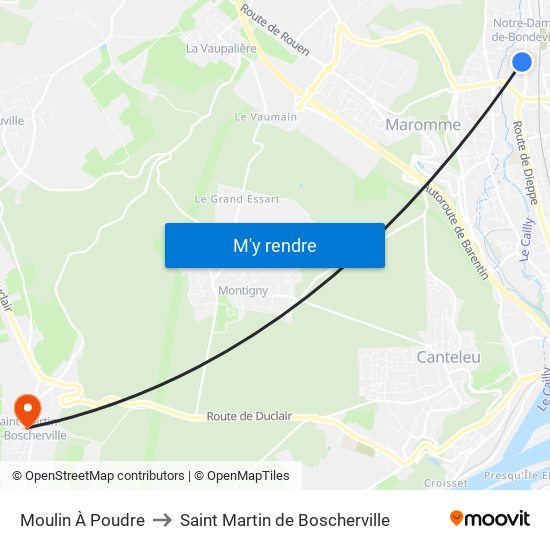 Moulin À Poudre to Saint Martin de Boscherville map