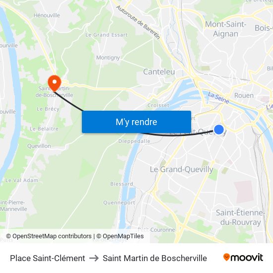 Place Saint-Clément to Saint Martin de Boscherville map