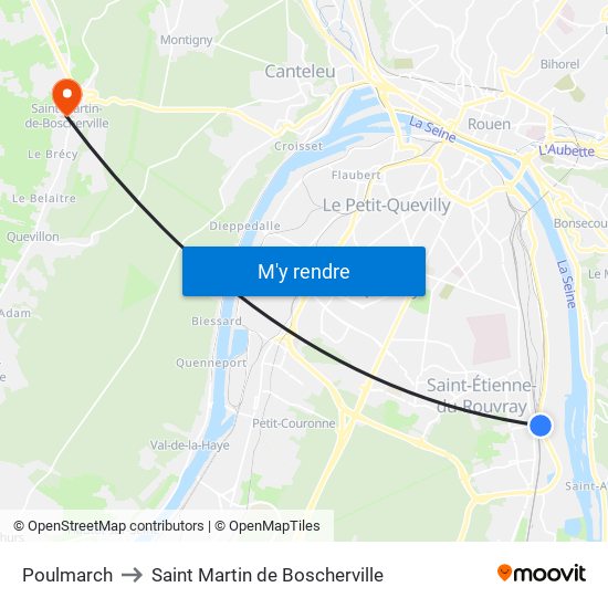 Poulmarch to Saint Martin de Boscherville map