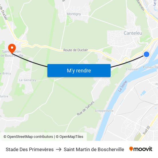 Stade Des Primevères to Saint Martin de Boscherville map