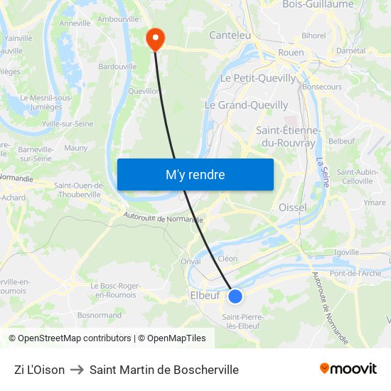 Zi L'Oison to Saint Martin de Boscherville map