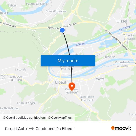Circuit Auto to Caudebec lès Elbeuf map