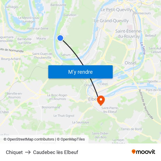 Chiquet to Caudebec lès Elbeuf map