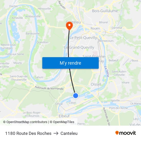 1180 Route Des Roches to Canteleu map