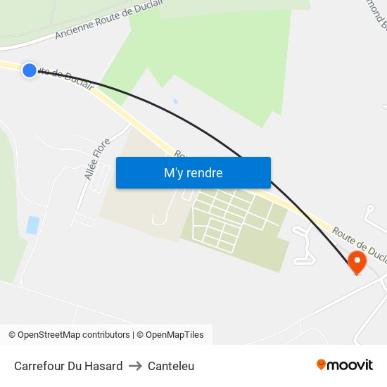 Carrefour Du Hasard to Canteleu map