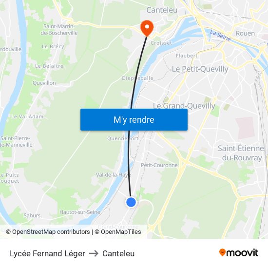 Lycée Fernand Léger to Canteleu map