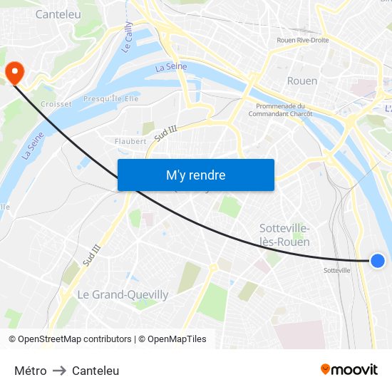 Métro to Canteleu map