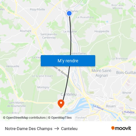 Notre-Dame Des Champs to Canteleu map