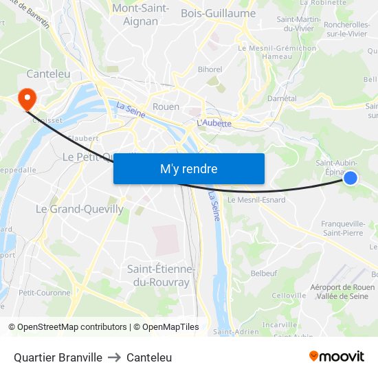 Quartier Branville to Canteleu map