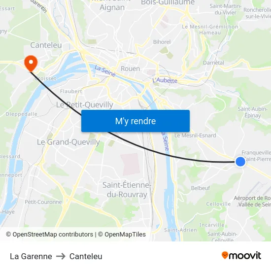 La Garenne to Canteleu map