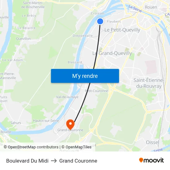 Boulevard Du Midi to Grand Couronne map
