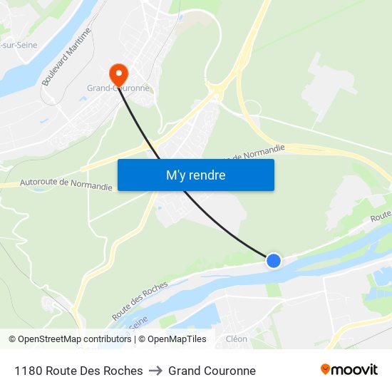 1180 Route Des Roches to Grand Couronne map