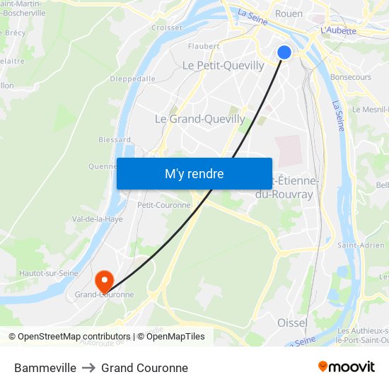 Bammeville to Grand Couronne map