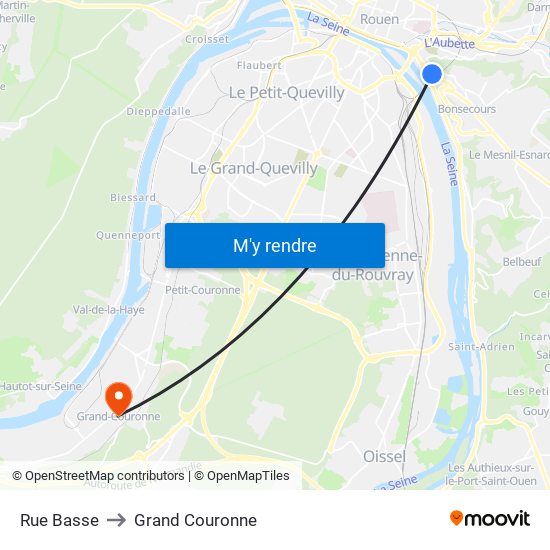 Rue Basse to Grand Couronne map