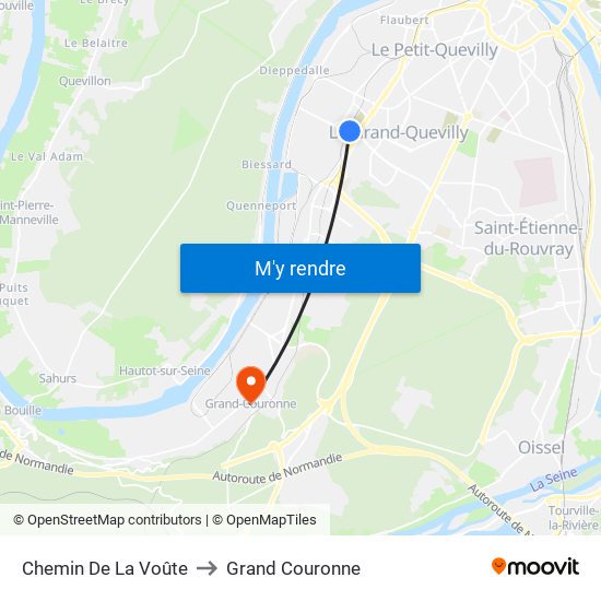Chemin De La Voûte to Grand Couronne map