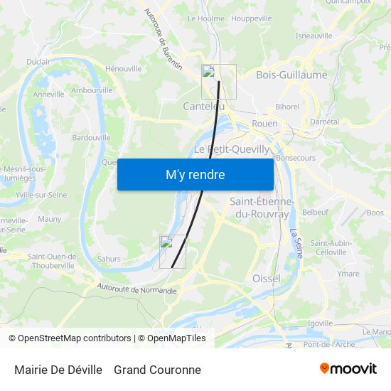 Mairie De Déville to Grand Couronne map