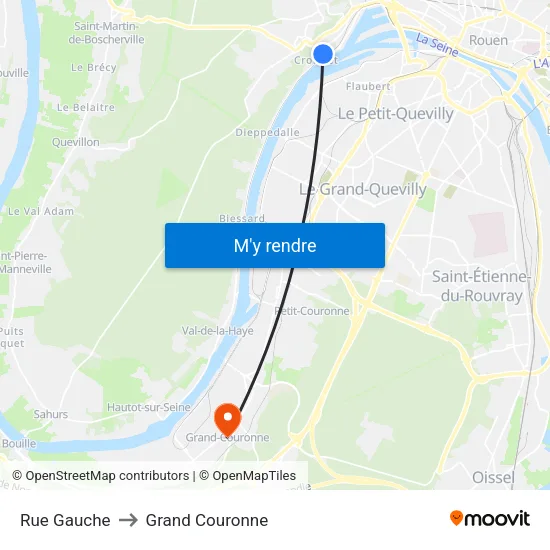 Rue Gauche to Grand Couronne map