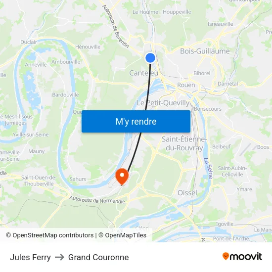 Jules Ferry to Grand Couronne map