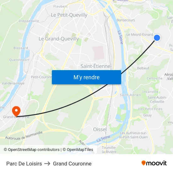Parc De Loisirs to Grand Couronne map