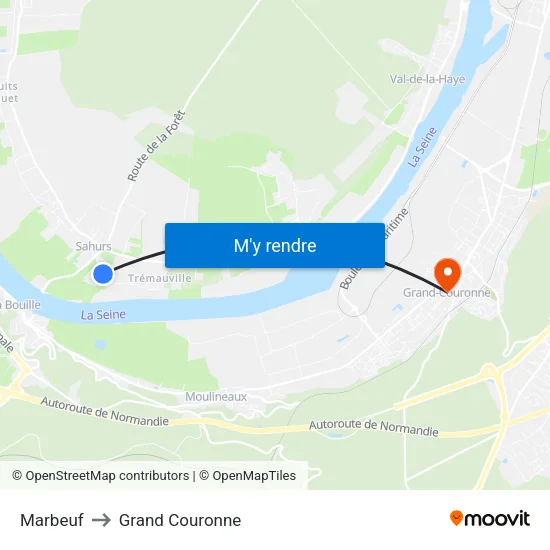 Marbeuf to Grand Couronne map