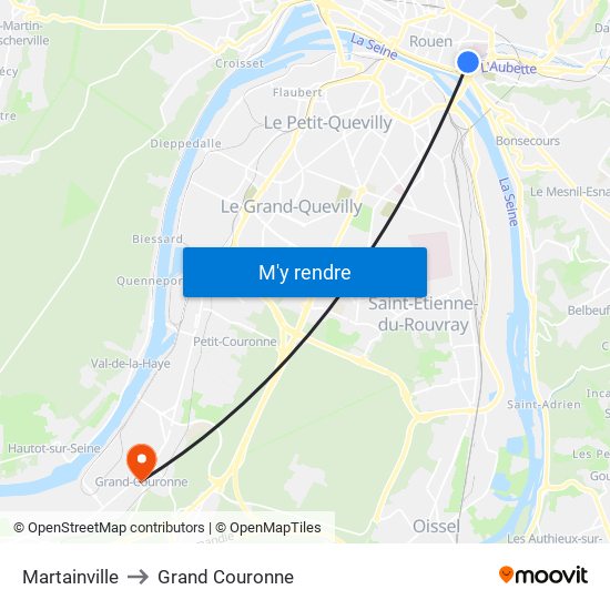 Martainville to Grand Couronne map