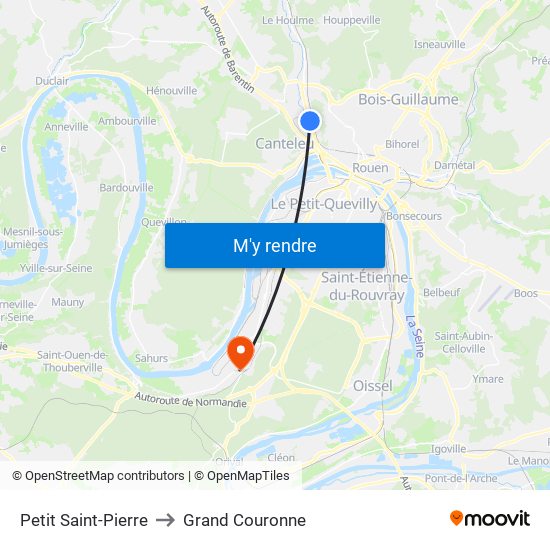 Petit Saint-Pierre to Grand Couronne map