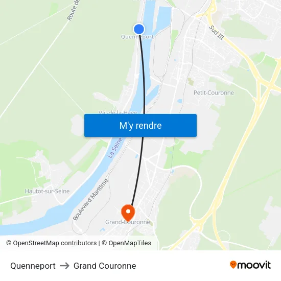 Quenneport to Grand Couronne map