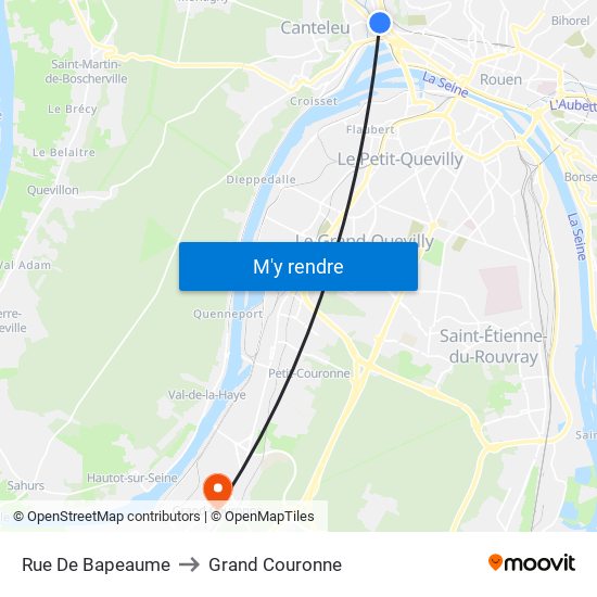 Rue De Bapeaume to Grand Couronne map